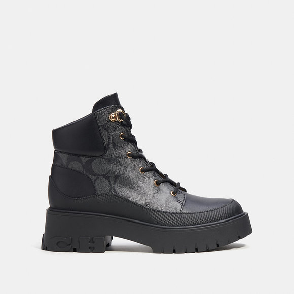 NWT Coach Outlet Royce Bootie In Signature Canvas - Picture 2 of 6